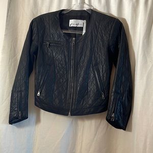 Cropped Black leather jacket! Medium
